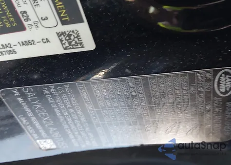 2020 Land Rover Range Rover Velar P250 R-Dynamic S из США, поврежденный, VIN SALYK2EX2LA287055